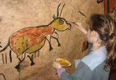 Le Manoir du Chambon - atelier art pariétal - peindre dans une grotte